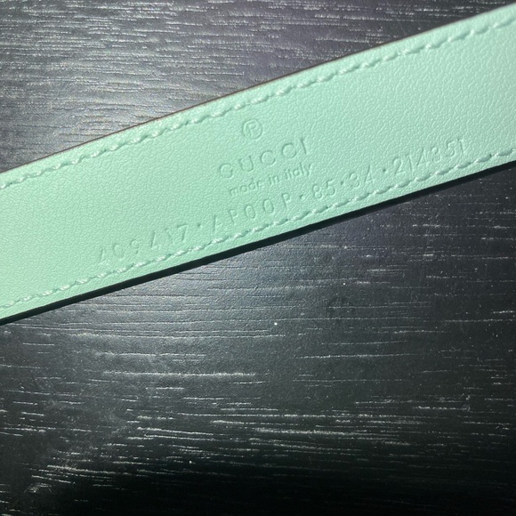 Gucci Mint Green GG Skinny Belt - Picture 5 of 5